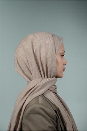 شال قهوه ای زنانه پلی استر LOSYANA - کد 856357520