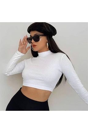 پلیور سفید زنانه ساده Genel Markalar - کد 378465356