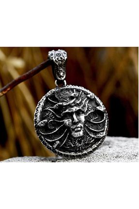 گردنبند استیل ( فولاد ) طوسی زنانه استیل ضد زنگ VİKİNGS - کد 299184352