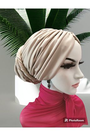 کلاه شنای حجاب بژ زنانه Balbaytesettur - کد 815884044