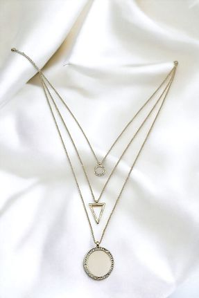 گردنبند استیل ( فولاد ) طلائی زنانه Luxe Loom - کد 780613420