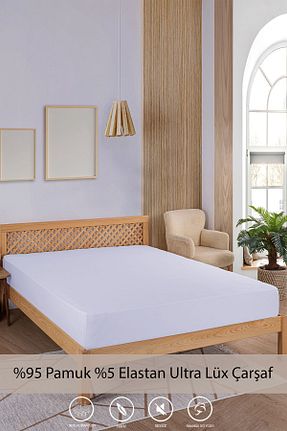 ست ملحفه سایز بزرگ سفید پنبه ای y.h yıldızer home collection - کد 852580497