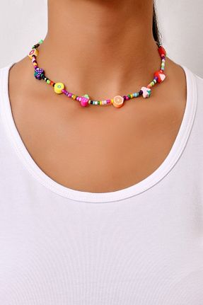 گردنبند جواهر نارنجی زنانه شیشه İsabella Accessories - کد 129631515