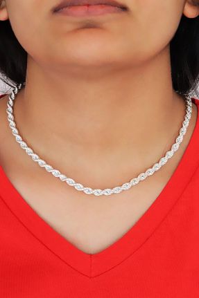 گردنبند نقره سفید زنانه 925 عیار Midyat Nurtaş Gümüş - کد 129881276