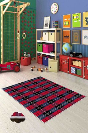 فرش بچه گانه زرشکی پلی استر Homefesto - کد 130502727