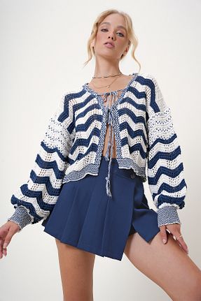رویه سرمه ای زنانه اکریلیک - پلی استر Trend Alaçatı Stili - کد 856288275