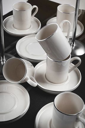 فنجان قهوه سفید 6 نفره Kitchen Life - کد 812624663