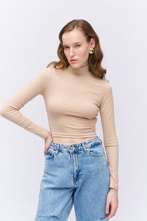 بادی طوسی زنانه یقه ماهیگیر Quzu - کد 849113081