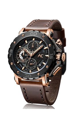 ساعت مچی قهوه ای مردانه 46-50 میلی متر Alexandre Christie - کد 856707440