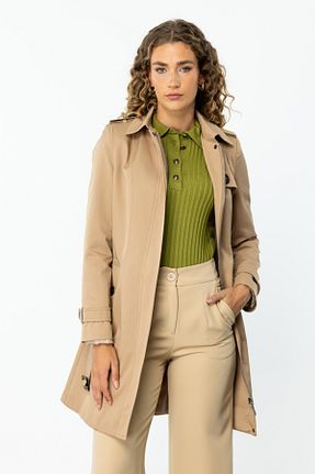 ترنچکت قهوه ای زنانه بدون آستر Ekol - کد 856708496