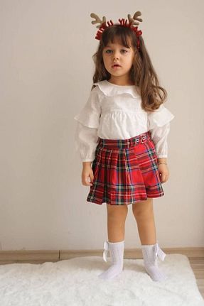 ست بالاتنه و پائین تنه قرمز بچه گانه بافتنی SONGÜLBERİK - کد 839808808