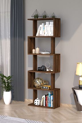 قفسه کتاب قهوه ای 158 سانتی متر Moonlife - کد 4624885