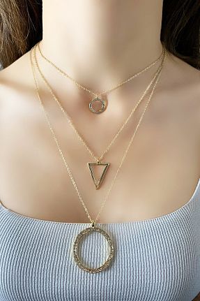 گردنبند استیل ( فولاد ) طلائی زنانه Luxe Loom - کد 780613420