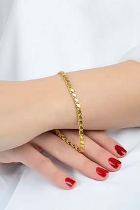 دستبند طلا زرد زنانه 14 عیار kuyumcu nurettin - کد 856873553
