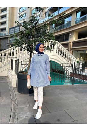 پیراهن حجاب آبی زنانه Çan sibelcimenbutik - کد 846546280