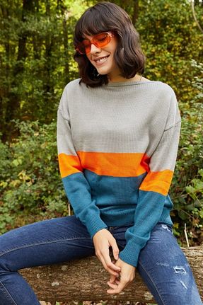 پلیور طوسی زنانه ساده AQE FASHION - کد 124091051