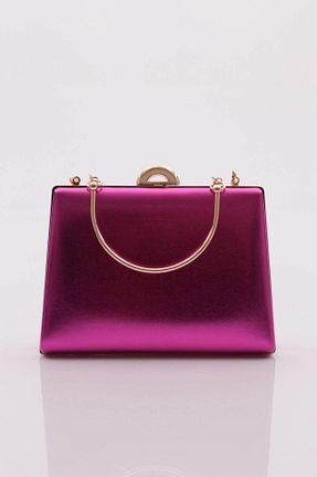 کیف مجلسی صورتی زنانه چرم مصنوعی Dgn - کد 830074446