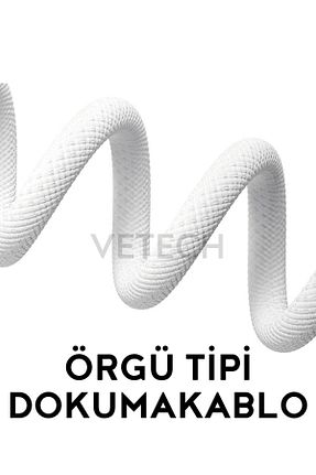کابل شارژر سفید Vetech - کد 801889133