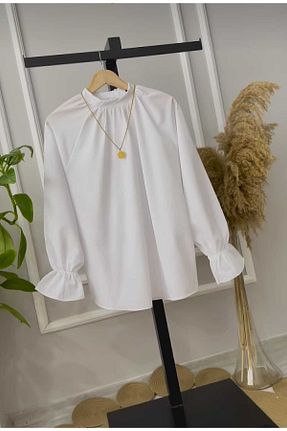 پیراهن حجاب سفید زنانه رگولار butik hira - کد 800966231