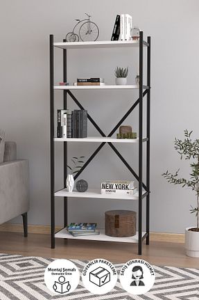 قفسه کتاب سفید 146 سانتی متر Bofigo - کد 856022089