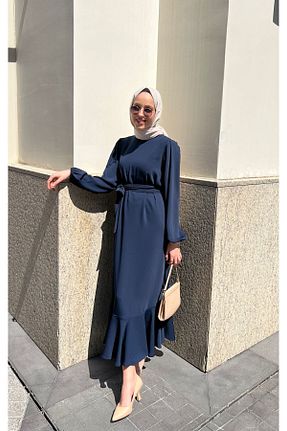 لباس حجاب سرمه ای زنانه رگولار Demetaksoycollection - کد 716682716