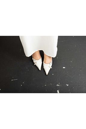 کفش پاشنه بلند کلاسیک سفید زنانه چرم مصنوعی IZEA THE LABEL - کد 847390621