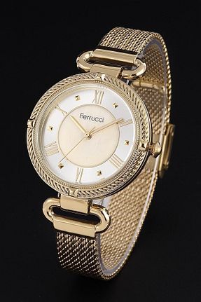 ساعت مچی طلائی زنانه 31-35 میلی متر Ferrucci - کد 850856456