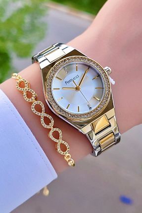 ساعت مچی طلائی زنانه 31-35 میلی متر Ferrucci - کد 823558719