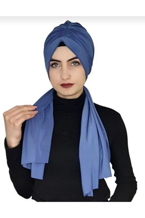 روسری سرمه ای پنبه ای Genel Markalar - کد 355518660