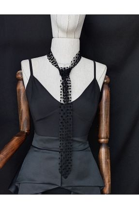 کراوات مشکی زنانه توری es moda shop - کد 856822576