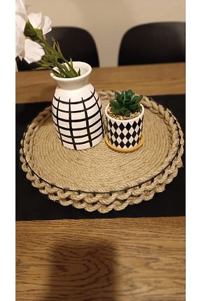 سینی بژ حصیر DİLAY HOME DESIGN - کد 361073997