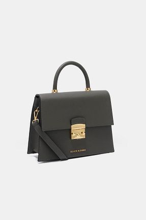 کیف پستچی طوسی زنانه چرم مصنوعی Black Ribbon - کد 66140753