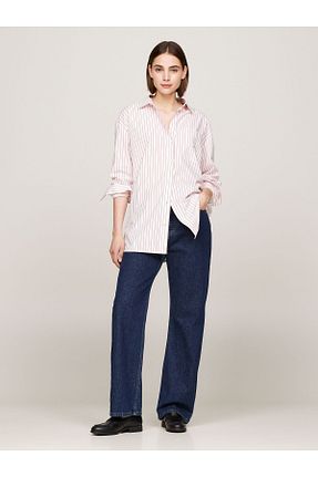 شلوار جین سرمه ای زنانه پاچه گشاد Tommy Hilfiger - کد 846350252