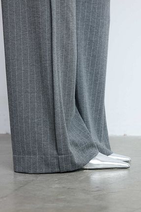 شلوار سایز بزرگ طوسی زنانه مخلوط پلی استر LUOKK - کد 856819906
