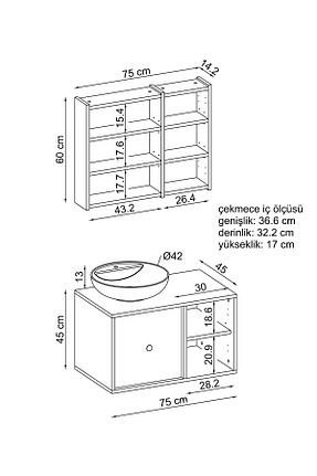 قفسه حمام سفید MDF ROOMART - کد 829338923