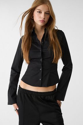 پیراهن مشکی زنانه Fitted Stradivarius - کد 856881851