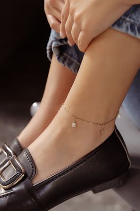 خلخال طلا سبز زنانه 14 عیار Başbuğ Mücevher - کد 856878362