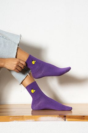 جوراب اسپرت بنفش زنانه پنبه ای Socks Here - کد 824356265
