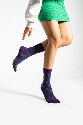 جوراب بنفش زنانه %100 پنبه Socks Here - کد 823375802