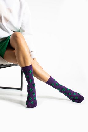 جوراب بنفش زنانه %100 پنبه Socks Here - کد 823375802