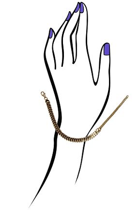 دستبند جواهر طلائی زنانه برنجی Qrsln - کد 849773955