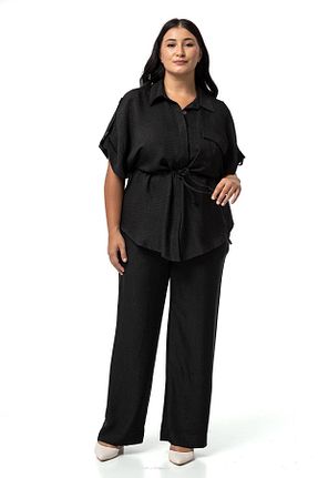 ست بالاتنه و پائین تنه سایز بزرگ مشکی زنانه فاق نرمال DISENTIS MODEST - کد 856962782