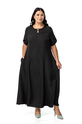 لباس سایز بزرگ مشکی زنانه پلی استر DISENTIS MODEST - کد 856969434