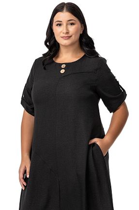 لباس سایز بزرگ مشکی زنانه پلی استر DISENTIS MODEST - کد 856969434