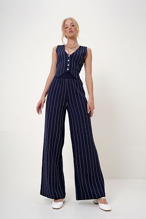 ست بالاتنه و پائین تنه سرمه ای زنانه تریکو Trend Alaçatı Stili - کد 856284522
