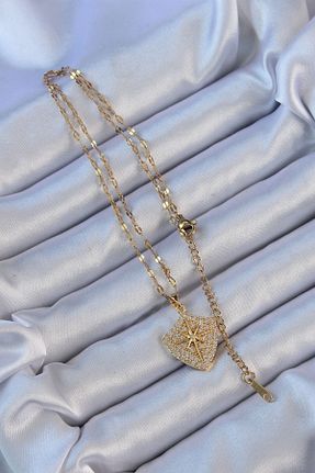 گردنبند استیل ( فولاد ) رنگی زنانه روکش طلا REKA MODA - کد 856778508