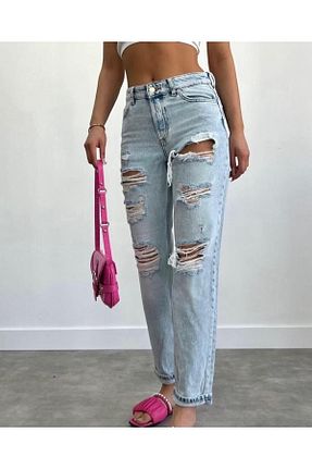 شلوار آبی زنانه پنبه ای mfbcollection - کد 824758911