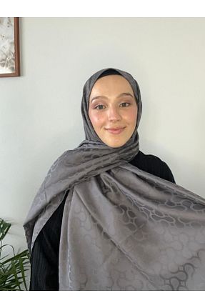 شال طوسی زنانه ابریشم MODA EGE - کد 856511976