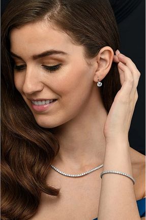 گردنبند جواهر سفید زنانه سنگ MAKSESUAR - کد 856532915