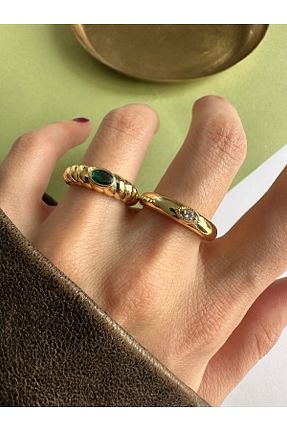 انگشتر جواهر سبز زنانه زیرکن ringbox - کد 818133702